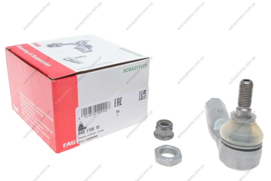 Наконечник тяги рульової (R) VW Caddy III/IV 03/04- FAG 840 1156 10 (фото 1)