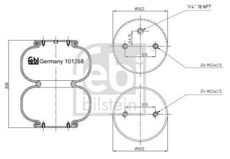 Пневморессора FEBI BILSTEIN 101268