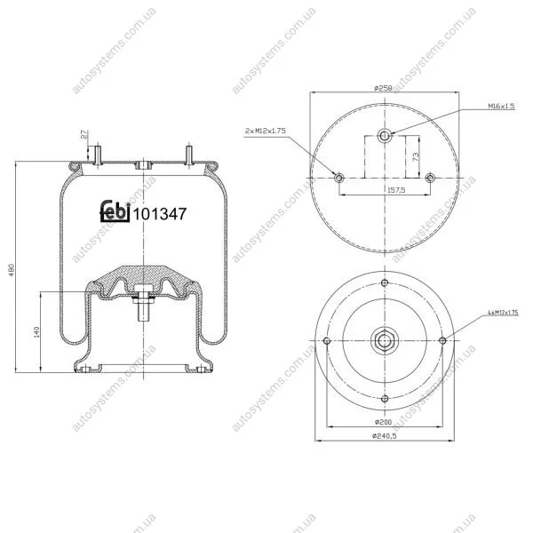 Пневморессора FEBI BILSTEIN 101347 (фото 1)