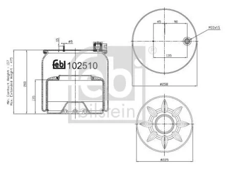 Пневморессора FEBI BILSTEIN 102510