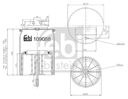 Кожух пневматической рессоры FEBI BILSTEIN 109088