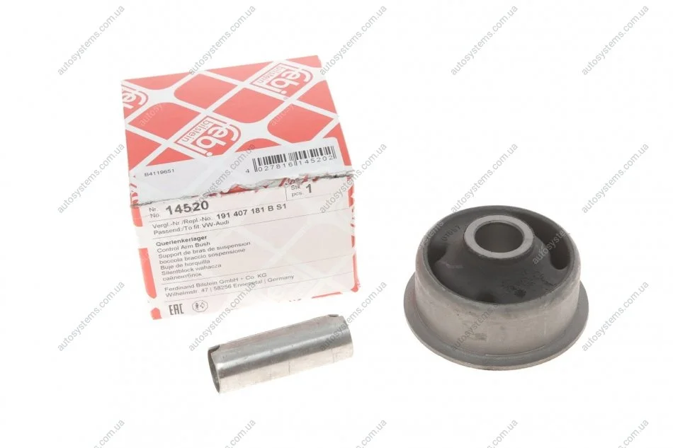 Сайлентблок важеля (переднього/ззаду) VW Caddy 95-04 (з втулкою) FEBI BILSTEIN 14520 (фото 1)