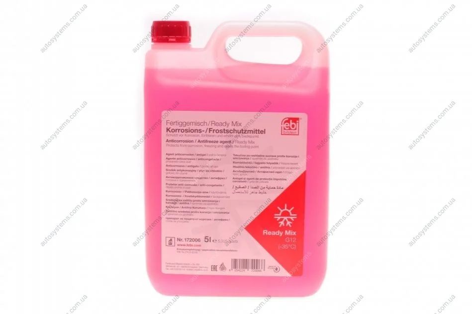 Антифриз готовий до використання G12, -35°C, 5л. червоний FEBI BILSTEIN 172006 (фото 1)