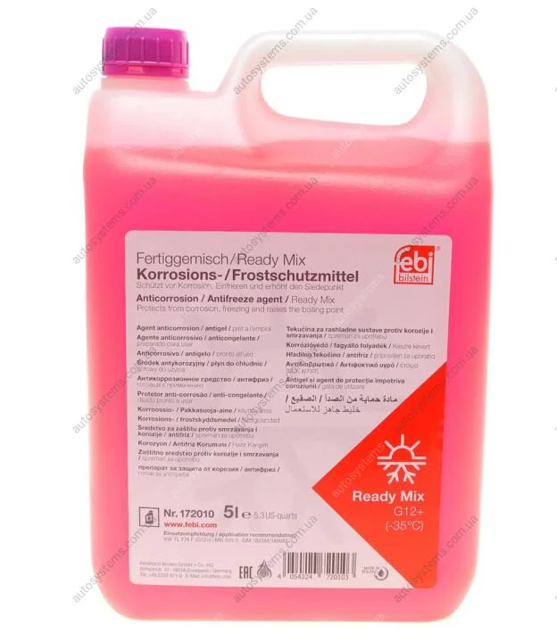 Антифриз (фіолетовий) Readymix G12 Plus (-35°C готовий до застосування) (5 л) FEBI BILSTEIN 172010 (фото 1)