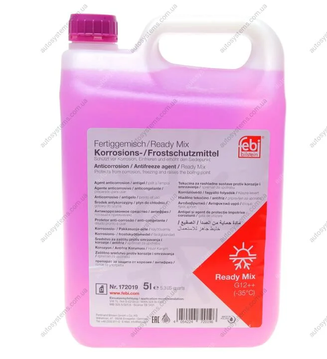 Антифриз (фіолетовий) Readymix G12 Plus Plus (5L) (MB325.5/MB325.6) (-35°C готовий до застосування) FEBI BILSTEIN 172019 (фото 1)