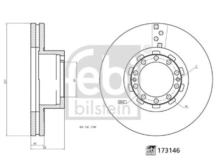 Тормозной диск FEBI BILSTEIN 173146