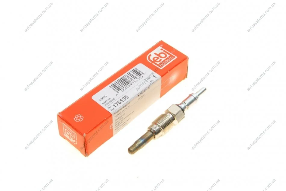 Свічка розжарювання VW Passat 1.9TDI 93-05 (12V) (M12x1.25) FEBI BILSTEIN 176135 (фото 1)
