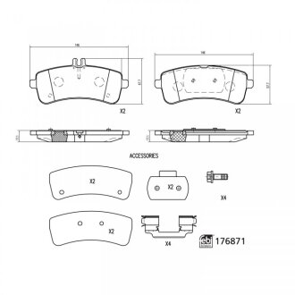 Тормозные колодки дисковые, комплект FEBI BILSTEIN 176871