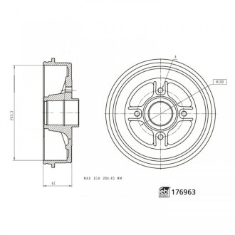 Тормозной барабан FEBI BILSTEIN 176963