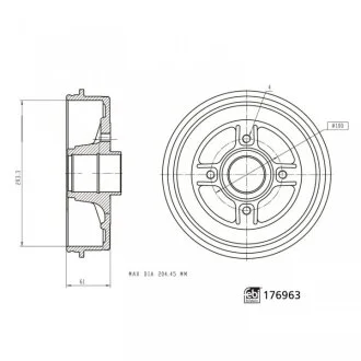 Тормозной барабан FEBI BILSTEIN 176963