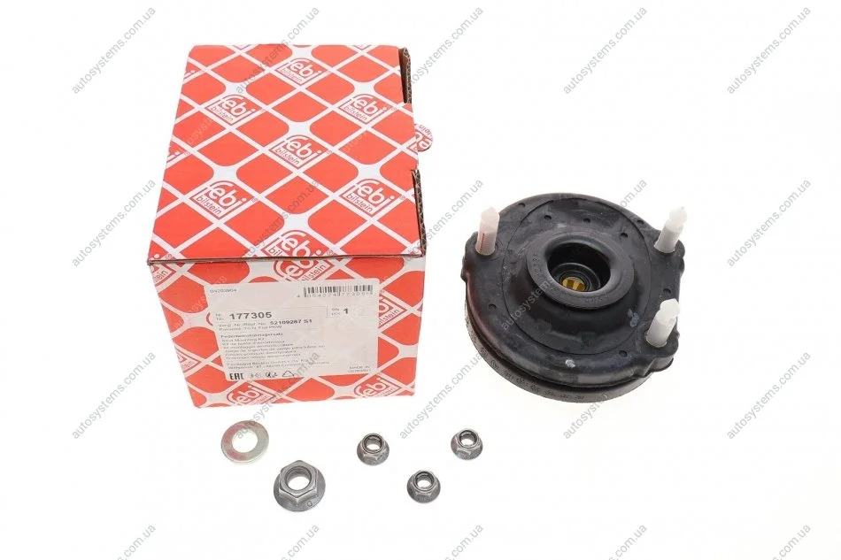 Подушка амортизатора (переднього) + підшипник Fiat Doblo 1.3D-2.0D 10- (L) FEBI BILSTEIN 177305 (фото 1)