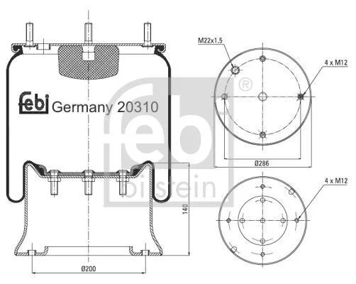 Кожух пневматической рессоры FEBI BILSTEIN 20310 (фото 1)