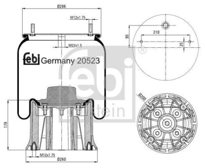 Кожух пневматической рессоры FEBI BILSTEIN 20523