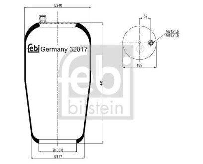 Кожух пневматической рессоры FEBI BILSTEIN 32817