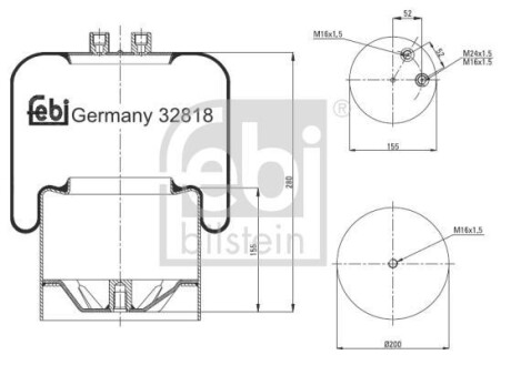 Кожух пневматической рессоры FEBI BILSTEIN 32818