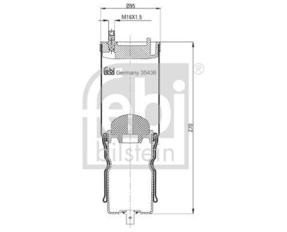 Кожух пневматической рессоры FEBI BILSTEIN 35436