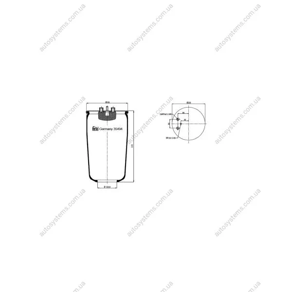 Кожух пневматической рессоры FEBI BILSTEIN 35494 (фото 1)