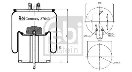 Кожух пневматической рессоры FEBI BILSTEIN 37643