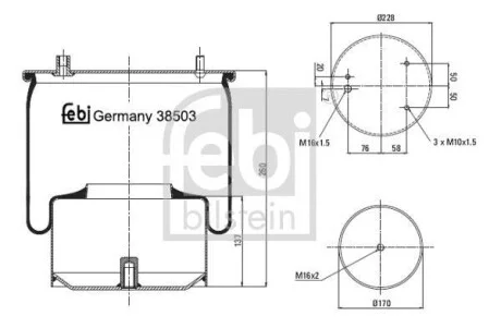 Кожух пневматической рессоры FEBI BILSTEIN 38503