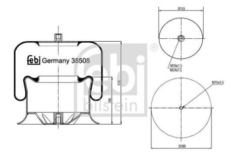 Кожух пневматической рессоры FEBI BILSTEIN 38508