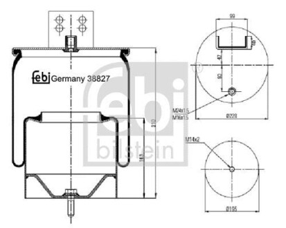 Кожух пневматической рессоры FEBI BILSTEIN 38827