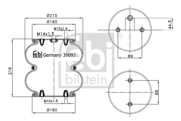 Кожух пневматической рессоры FEBI BILSTEIN 39093 (фото 1)