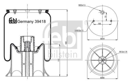 Кожух пневматической рессоры FEBI BILSTEIN 39418