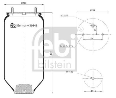 Кожух пневматической рессоры FEBI BILSTEIN 39848 (фото 1)