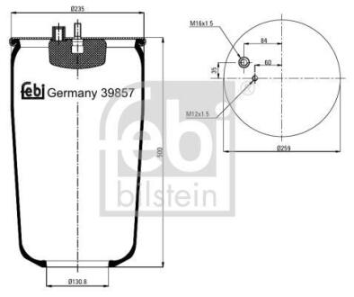 Кожух пневматической рессоры FEBI BILSTEIN 39857