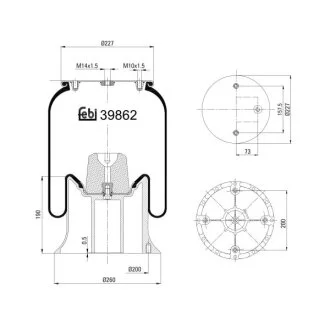 Кожух пневматической рессоры FEBI BILSTEIN 39862