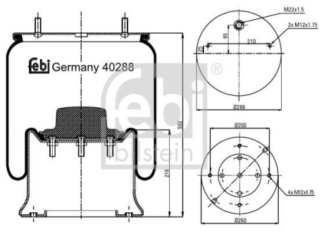 Кожух пневматической рессоры FEBI BILSTEIN 40288
