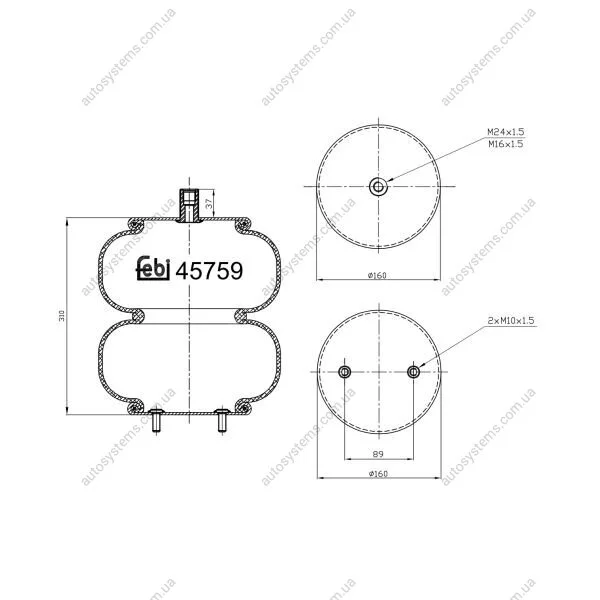 Кожух пневматической рессоры FEBI BILSTEIN 45759 (фото 1)