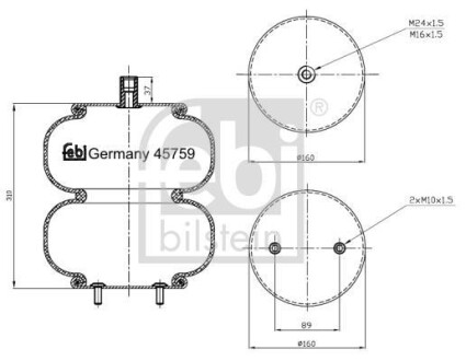 Кожух пневматической рессоры FEBI BILSTEIN 45759