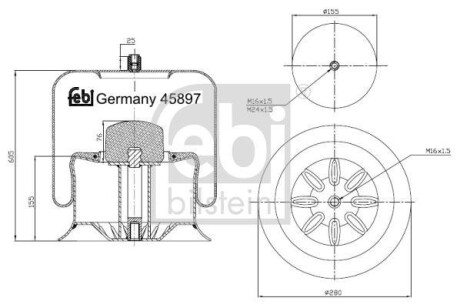 Кожух пневматической рессоры FEBI BILSTEIN 45897