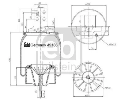 Пневморессора FEBI BILSTEIN 49186