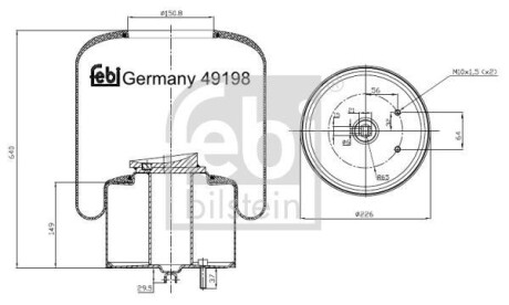 Пневморессора FEBI BILSTEIN 49198