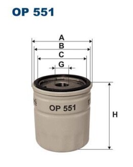 Масляный фильтр FILTRON OP 551