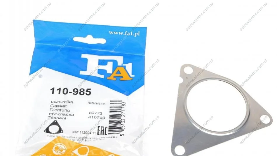 Прокладка труби вихлопної Audi A4/A5/A6/Q5 2.0/2.7/3.0 TDI 07-15 Fischer Automotive One (FA1) 110-985 (фото 1)