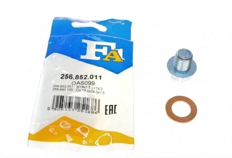 Болт зливу оливи + шайба Hyundai Accent/Kia Rio/Mitsubishi Lancer/Suzuki Grand Vitara 90- (M14x1.5) Fischer Automotive One (FA1) 256.852.011