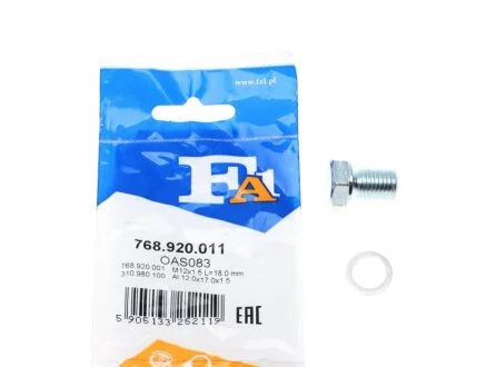 Пробка поддона Fischer Automotive One (FA1) 768.920.011 (фото 1)