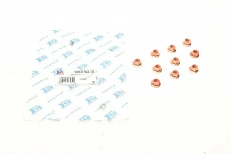 Гайка (M7x1.0) c буртиком самоконтрольна (к-кт 10шт) (SW11) Fischer Automotive One (FA1) 988-0702.10