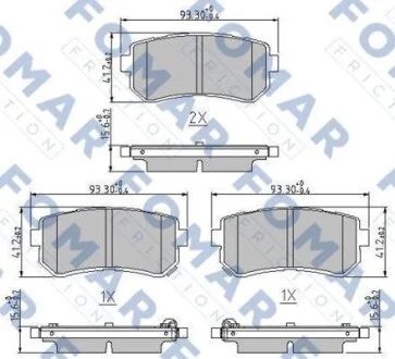 Тормозные колодки дисковые, комплект FOMAR FO 244581