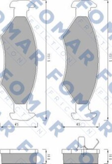 Тормозные колодки дисковые, комплект FOMAR FO 430981