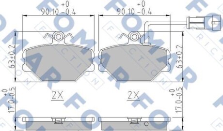 Тормозные колодки дисковые, комплект FOMAR FO 448281