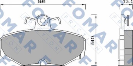 Тормозные колодки дисковые, комплект FOMAR FO 468981