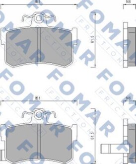 Тормозные колодки дисковые, комплект FOMAR FO 491381