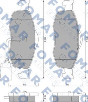 Тормозные колодки дисковые, комплект FOMAR FO 493081