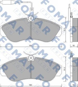 Тормозные колодки дисковые, комплект FOMAR FO 629681