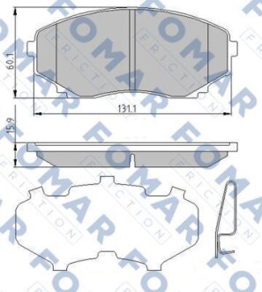 Тормозные колодки дисковые, комплект FOMAR FO 663781