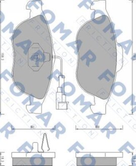 Тормозные колодки дисковые, комплект FOMAR FO 665881